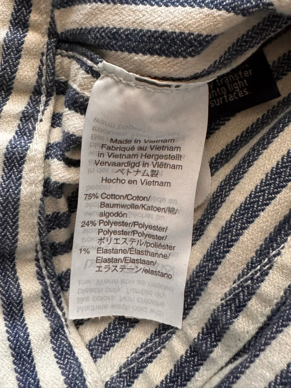 Madewell Navy and White Striped Cropped Wide-Leg Pants (size 29)